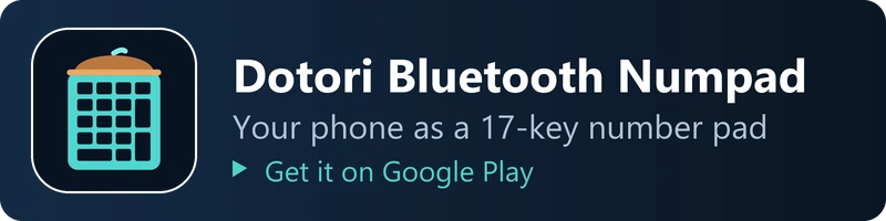 Dotori Bluetooth Numpad - Your phone as a 17-key number pad