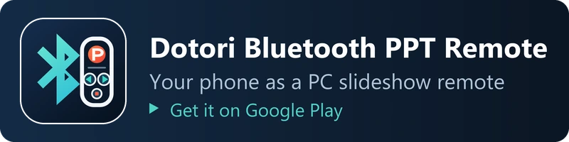 Dotori Bluetooth PPT Remote - Your phone as a PC slideshow remote