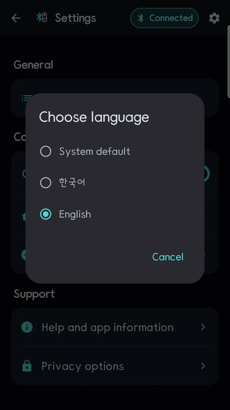 Presentation remote language selection