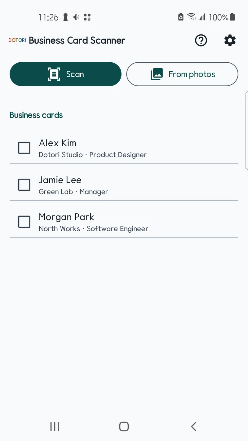 View the same saved cards in the light theme.
