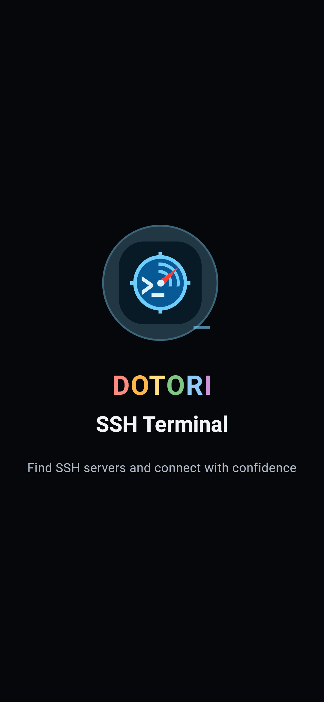 Dotori SSH Terminal startup screen