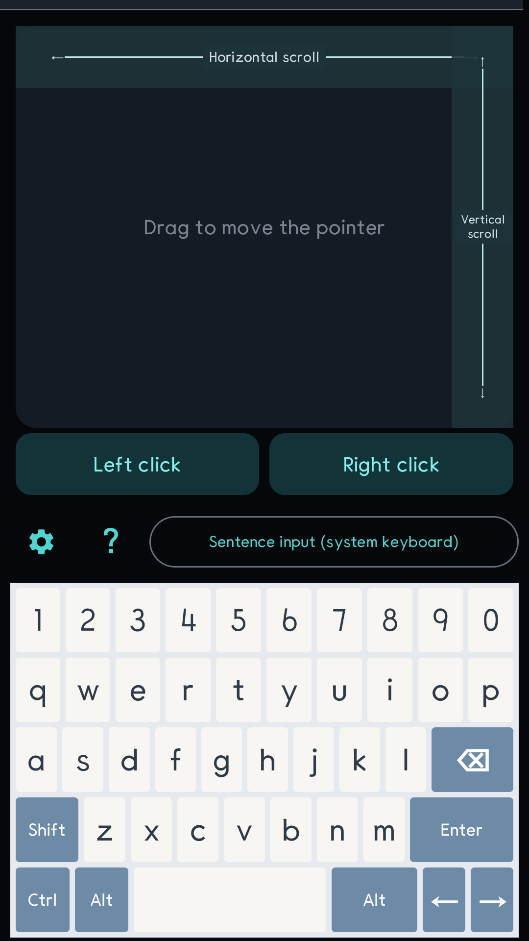 Portrait keyboard and trackpad screen