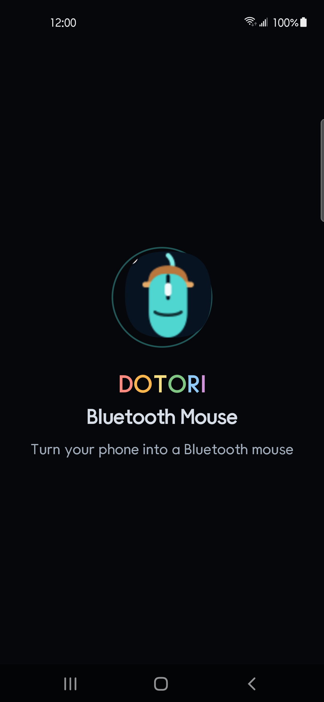 Dotori Bluetooth Mouse startup screen