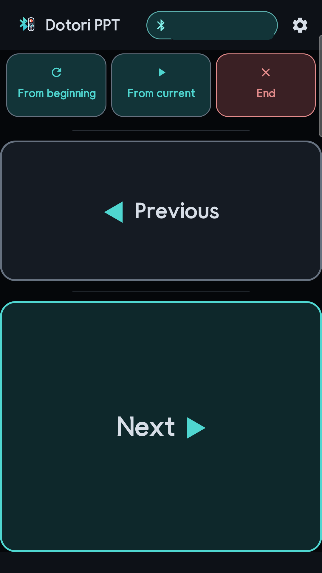 PowerPoint remote control screen