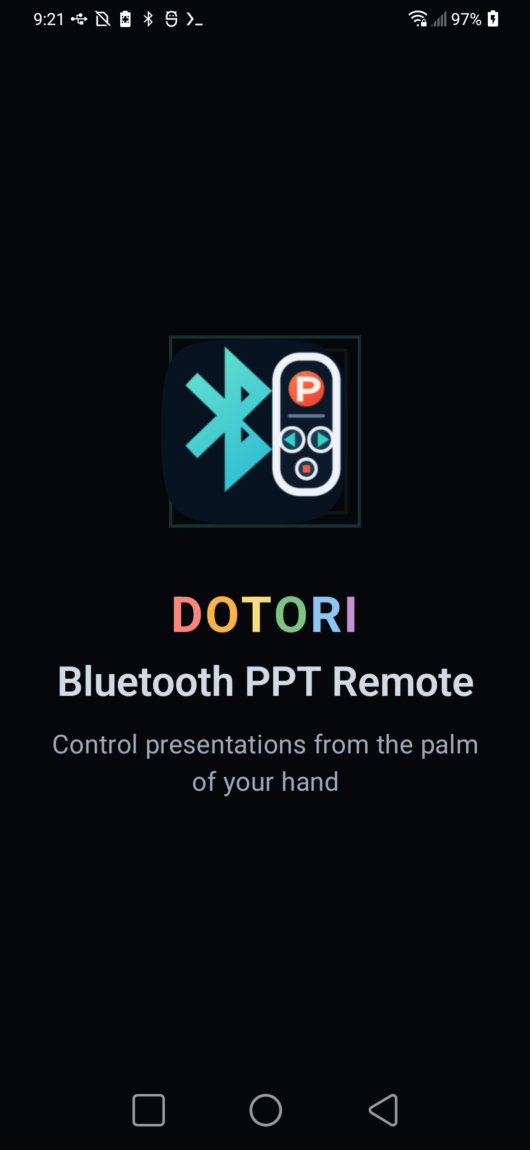 Dotori Bluetooth PPT Remote startup screen